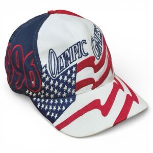 Vintage 90s 1996 USA Atlanta Olympic Games Snap Back Hat Logo 7 Inc